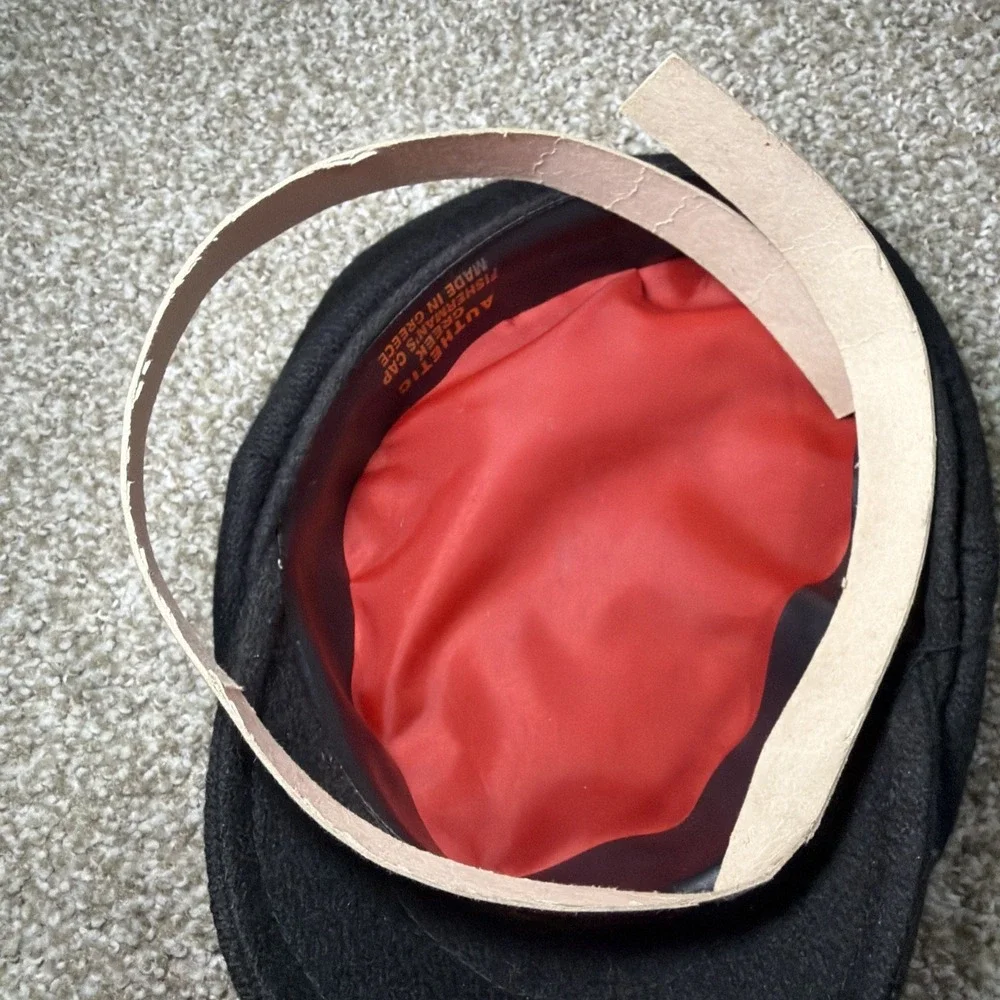 Vintage Greek Fisherman Hat 22' Made In Greece Wool New Old Stock Medium